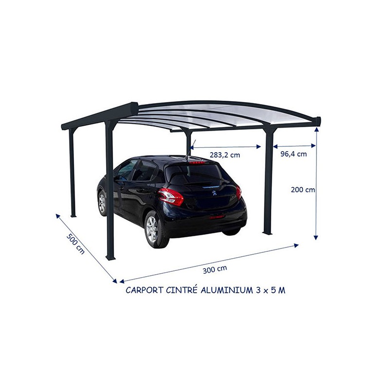 Carport voiture aluminium pour votre voiture - ABRIS ARCHETYPE