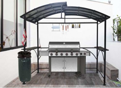 Abri barbecue : un toit métal / bois pour votre barbuc ou plancha
