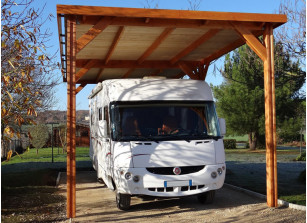 Carport Camillo  Solide abri en bois pour camping-car