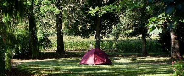 une tente dans le jardin