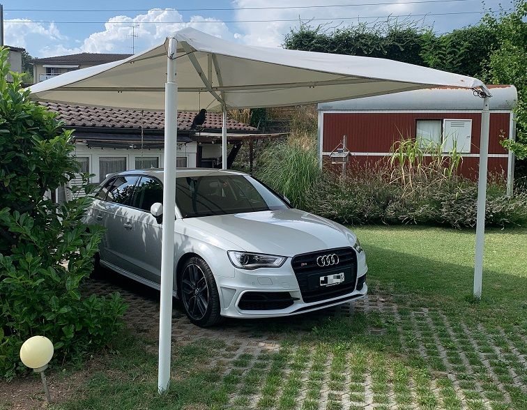 Abri voiture en toile tendue : une installation métal réussie ! - Blog