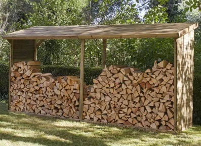 Bûcher pour entreposer le bois de chauffage pas cher