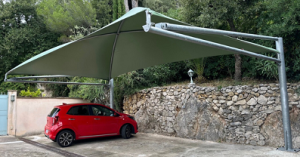 carport métallotextile chez un particulier