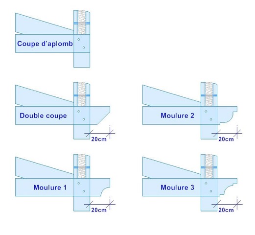 différentes options de moulure pour la charpente traditionnelle