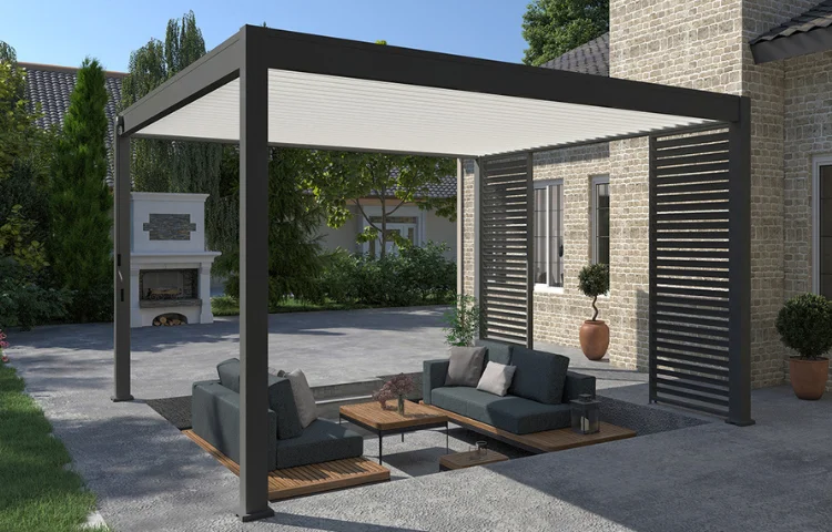pergola bioclimatique avec terrasse